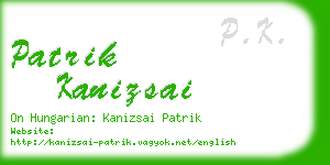 patrik kanizsai business card